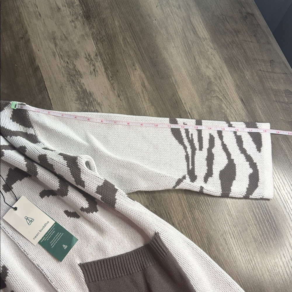 Neon Buddha Gray and White Wild Side Pullover 100% Cotton Sweater - Picture 9 of 10